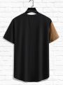 Manfinity Men Plus Letter Graphic Colorblock Tee