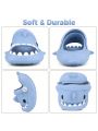 Kids Shark Slides Pillow Shower Slippers Quick Dry Sandals Boys Girls Comfy Cloud Slides Summer Non-Slip Thick Sole Beach Pool shoes