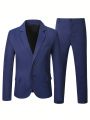 Extended Sizes Men Plus Single Breasted Blazer & Suit Pants