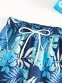 Baby Swimwear Woven Fabric Leaf Print Beach Shorts