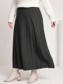 SHEIN Mulvari Plus Size Women'S Long Knitted Skirt