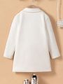 Little Girls' Double-breasted Mid-length Woolen Coat