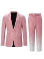 Men's Lapel Long Sleeve Suit Jacket And Pants Set