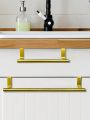 SHEIN Basic living 1PC Golden Single Rod Towel Rack Cabinet Door Back Type Hanging Rack Non-Punched Towel Rod