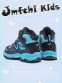 JMFCHI Kids Snow Boots Boys Hiking boots for Kids Waterproof Winter Snow Boots for Girls Warm Fur Lined Slip Resistant Outdoor Black Blue