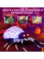 Costway 3.5 FT Wall Inflatable Spider Halloween Holiday Decor with Multi-Color Lights