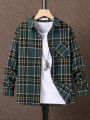 Boys Plaid Patched Pocket Shirt Without Tee