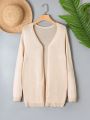 Teen Girls' Versatile Open Front Cardigan For Layering