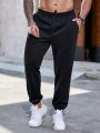 Men's Plus Size Solid Color Drawstring Waist Cargo Pants