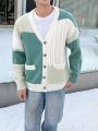Manfinity Men'S Colorblock Long Sleeve Cardigan