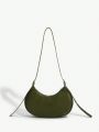 SHEIN SXY 1pc Rivet Decorated Punk Style Ladies Zipper Hobo Bag