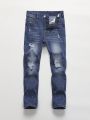 Tween Boy's Distressed Washed Denim Jeans