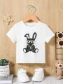SHEIN Baby Boy Casual & Comfortable Rabbit Pattern Top