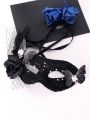 1pc Ladies' Black Lace Mask With Butterfly & Black Rose & Poultry Feather & Large Hole Net Yarn & Black Berry For Party, Cosplay And Halloween Decoration