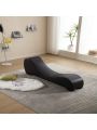 OSQI Yoga Chaise Lounge Collection for Stretching & Relaxation Modern Faux Leather Curved Sofa, Modern Faux Leather Curved Sofa, Living Room Bedroom Accent