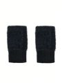 Solid Color Simple Style Plush Fingerless Gloves For Autumn And Winter