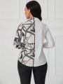 SHEIN Lady Chain Print Chic Shirt