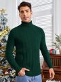 SHEIN Men'S Solid Color Turtleneck Long Sleeve Sweater