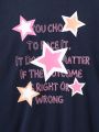 Teen Girls' Sweet And Cool Star Printed Hoodie