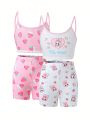 Tween Girls' Rabbit & Strawberry Pattern Underwear Set