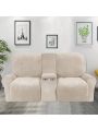 2 Seater Recline Chair Sofa Cover Velvet Stretch Recliner Loveseat Sofa Cover with Center Console Sofa Slipcover