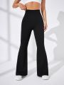 Yoga Basic Split Hem Flare Leg Sports Pants