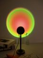 1pc 16 Color Remote Control Sunset LED Spotlight, Mini Creative Projection Ambient Light, Romantic Night Light For Bedroom Coffee Store Live Wall Decoration
