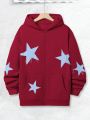 Manfinity Hypemode Men's Zipper Hooded Sweatshirt With Star Pattern Print