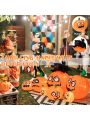 Gymax 9.5FT Long Halloween Inflatable Pumpkin & Black Cat Yard Decor w/ LED Lights