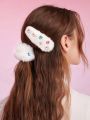 SHEIN MOD Rhinestone Decor Furry Hair Accessories Set