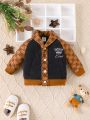 Baby Boy Letter Embroidery Raglan Sleeve Jacket
