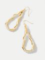 MOTF PREMIUM 18K GOLD PLATED PERSONALITY PEARL WRAPPED IN WATER-DROP DESIGN EARRINGS