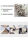 2pcs Feather Printing Wingback Armchair Chair Cover ,  Modern Style Elastic Polyester Fiber Detachable Slipcovers ​for Living Room & Bedroom Decor