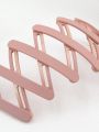 1pc Matte Pink Plastic Foldable Hairband With Multiple Styles For Daily Use