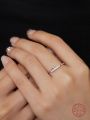 1pc Fashionable And Personalized 925 Sterling Silver Cubic Zirconia Ring, Ideal For Women's Date Gift