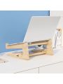 Protable Laptop Stand, Wooden Vertical Laptop Stand for Desk, Laptop Stand Compatible with MacBook Air Pro/Dell XPS/HP/Lenovo, Other Laptops Sizes 9 to 17 Inches