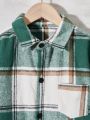 SHEIN Kids EVRYDAY Boys' (big) Plaid College Style Long Sleeve Jacket