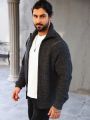 Manfinity Homme Men's Solid Color Zipper Cardigan
