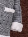 Boys' Casual Thickened Houndstooth Fleece Lined Jacket