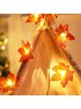 1 Pack Thanksgiving Maple Leaf String Lights Decorations 10/20/40/80 LED Fall Leaves For Home Indoor Outdoor Party Gift Decor
