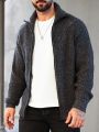 Manfinity Homme Men's Solid Color Zipper Cardigan