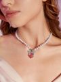 SHEIN MOD Strawberry Beaded Necklace