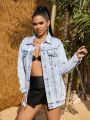 SHEIN SXY Ladies' Simple Casual Denim Jacket