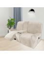 2 Seater Recline Chair Sofa Cover Velvet Stretch Recliner Loveseat Sofa Cover with Center Console Sofa Slipcover