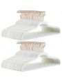 Velvet Slim Clothes hangers,Non Slip Suit Clothes Hangers,Ivory,Pack of 100