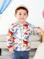 Baby Boys' Spring Fun Dinosaur Printed Casual Daily Wear Sports Streetwear Long Sleeve Jacket