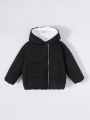 SHEIN Young Boy Teddy Lined Hooded Puffer Coat