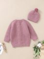 Infant Simplistic Solid Color Button-front Cardigan