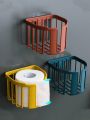 1pc Random Color Punch-free Bathroom Storage Rack, Toilet Paper Holder, Tissue Roll Rack