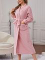 Solid Belted Flannel Robe